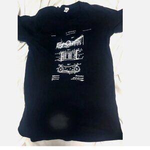 E Prescott Blueprint Patent Rollercoaster Roller Coaster T Shirt Mens XS